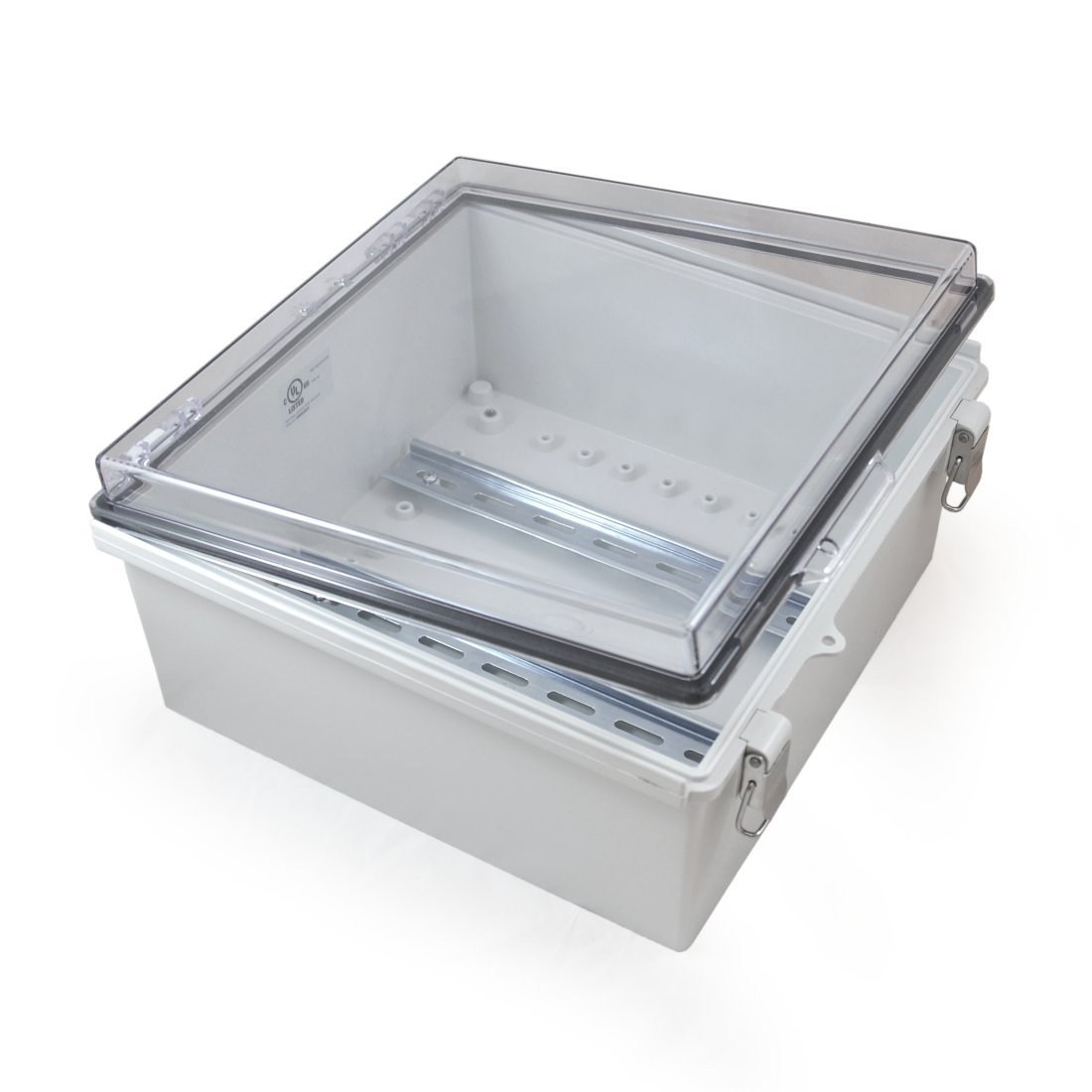 Watertight Enclosure with Hinged and Latching Lid - UL Listed - Large Size - 30cm x 30cm x 15cm