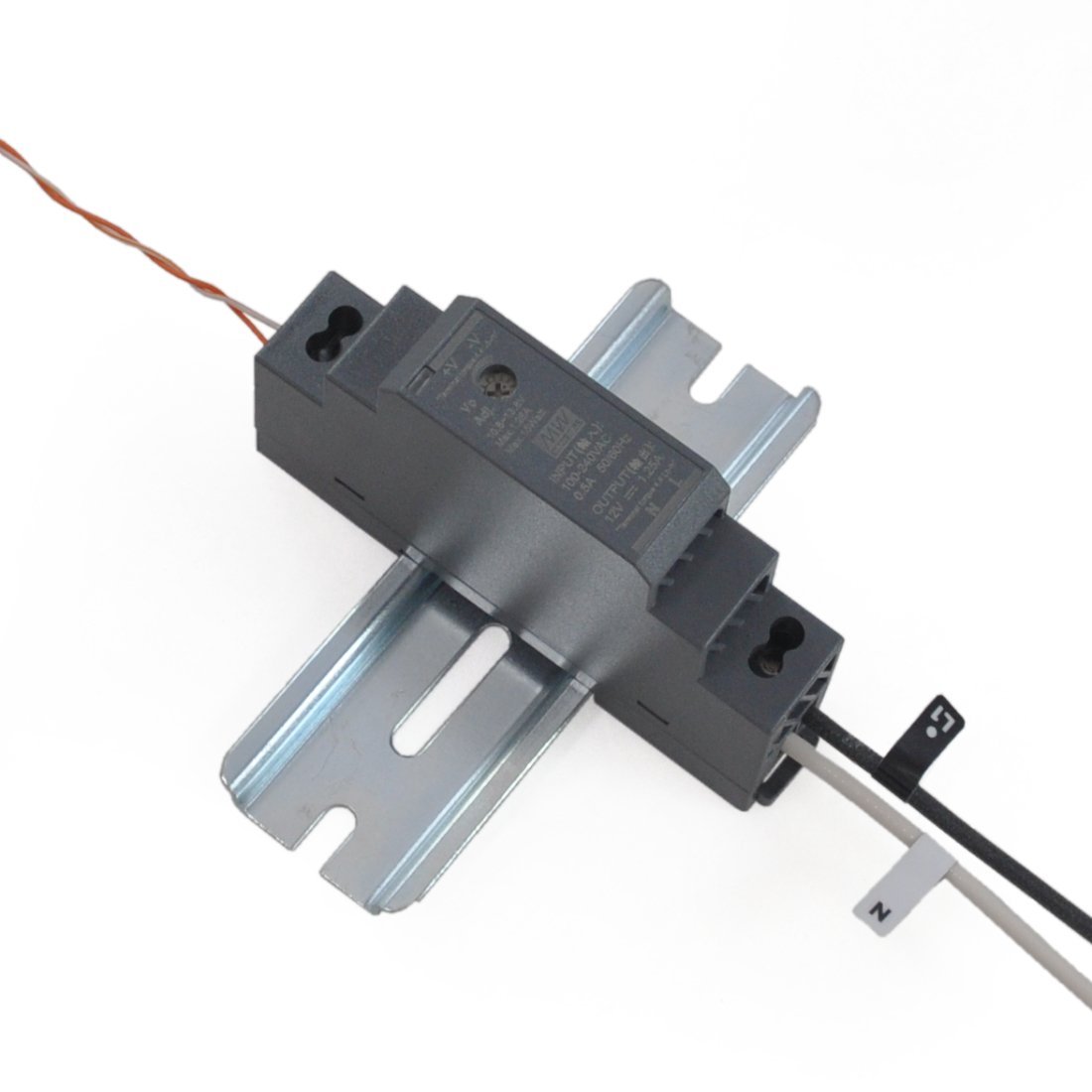 DIN Rail Mounting 12V DC Power Supply - 100–240VAC, 0.5A In - 12VDC, 1.25A Out, UL, 50/60Hz